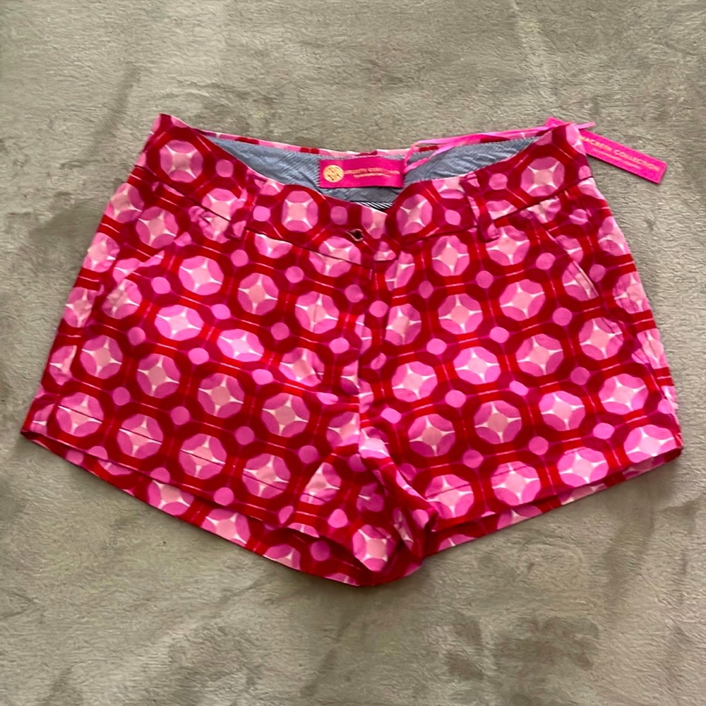 Pink white red shorts